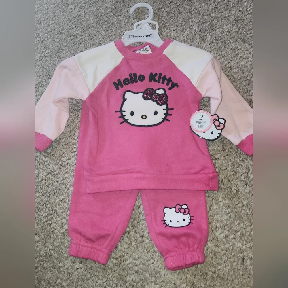 Hello Kitty Pink and White Kids Sweatsuit Set